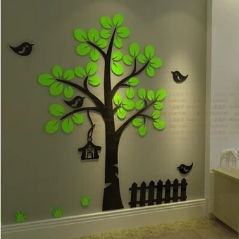 

3D Crystal Acrylic Tree Wall Stickers for Bedroom Living room kindergarten children Wall sofa decorative Home Furnishing sticker