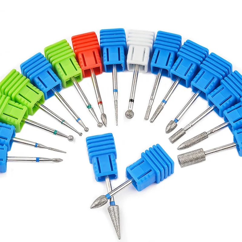 

8 Type Nail Drill Bit Blue Coating Tungsten Carbide Burrs Nail Cutter For Cuticle Manicure Drill Machine Nail Files