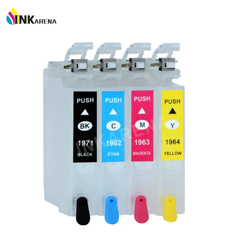 Cartucho de tinta recargable T1971 T1962 T1963 T1964 para impresoras Epson  WF2532 XP201 XP211 XP401 XP411 XP204 XP214 con chips de arco|ink cartridge  for epson|ink cartridge refillrefill ink for epson - AliExpress