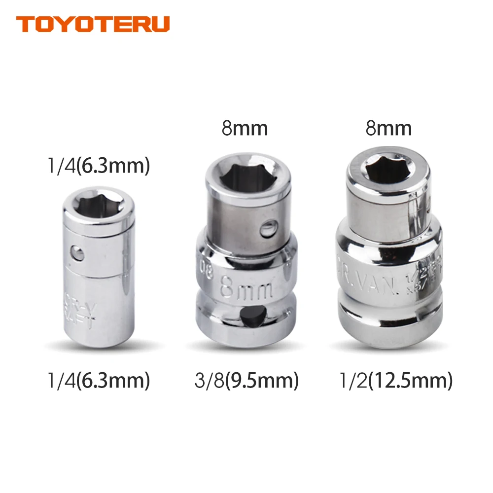 

Hot Sales 3PCS Bit Coupler Set 1/4"&3/8"&1/2" Bit Holder Set CR-V