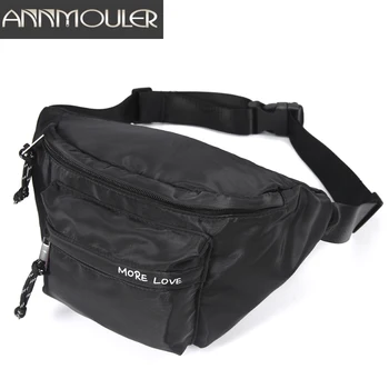 

Annmouler Women Fashion Waist Bag Polyester Double Pockets Waist Pack Large Capacity Chest Bag Sports Fanny Pack Utility belt