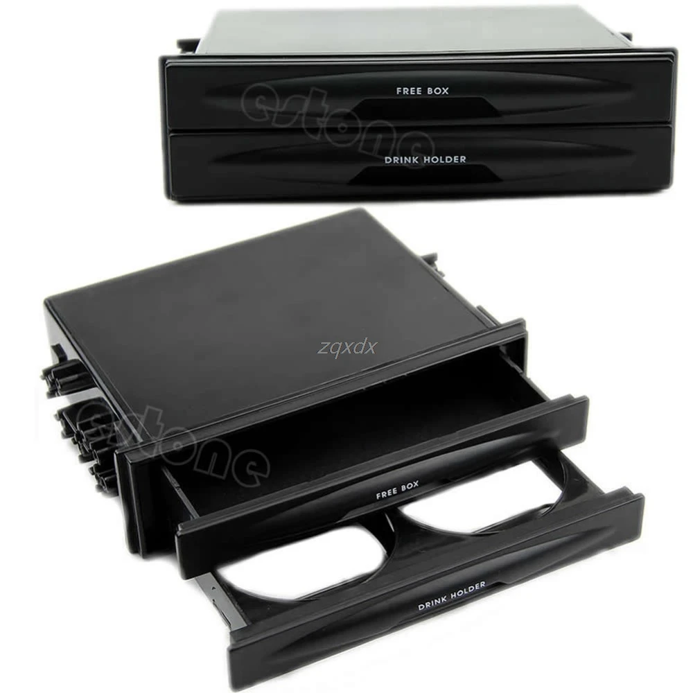 

Practical Universal Car Double Din Radio Pocket Drink-Cup Holder Storage Box Newest Z09 Drop ship