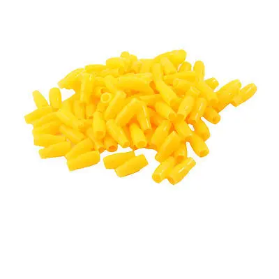 

100 Pcs 15mm Length Yellow Battery Terminal Boots Insulating Covers