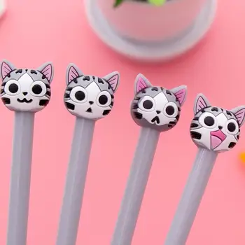 

1000pcs/lot 0.5mm New Arrival Cute Cheese Cat Gel Ink Pen Promotional Gift Stationery School Office Supply Fod