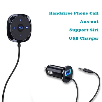 

Hot Bluetooth Car Kit Handsfree Speakerphone Bluetooth Aux MP3 Player with 5V 2.1A USB Car Charger for iPhone Mobile Smartphone