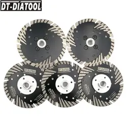 DT-DIATOOL 5 шт. 125 мм/5 дюймов Professional качество горячего прессования алмазные режущие диски турбо лезвие для бетонного кирпича 5/8-11 нить