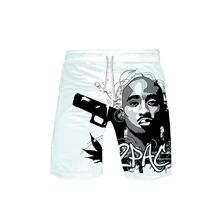 2PAC 3D шорты с принтом для мужчин горячая Распродажа повседневные крутые и дышащие Harajuku Новое поступление летние пляжные шорты K-pops плюс размер