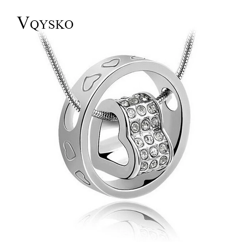 Women's Fashion Crystal Chain Rhinestone Love Heart Pendant Necklace Romantic Jewelry for Girlfriend Best Gift | Украшения и