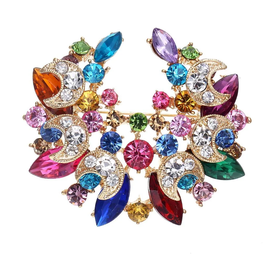 Fashion Colorful Crystal Brooches for women wedding and party brooch
