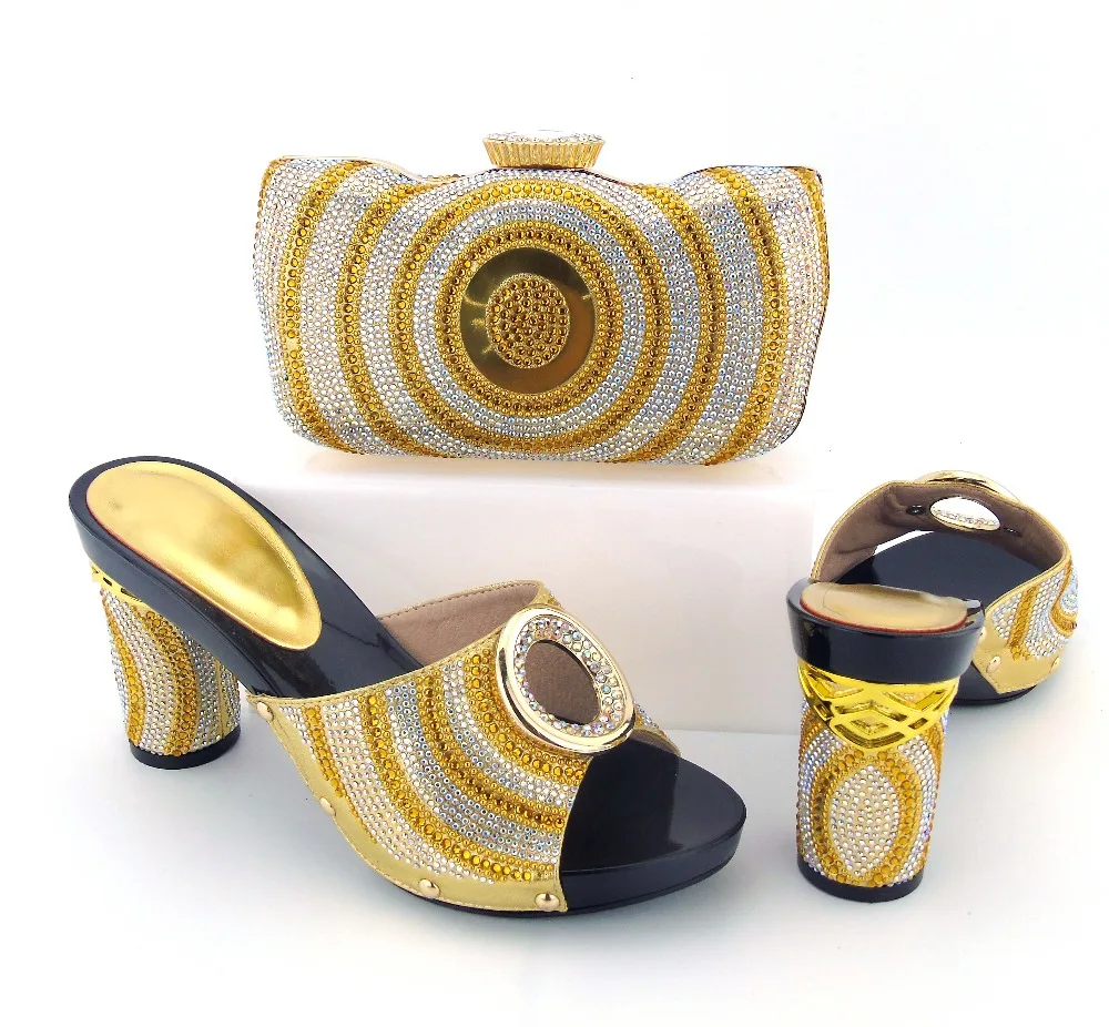 

TH221-2 New Arrival High Quality Shoes And Bag Set With Full Stone Latest Shoes And Bag Set On Promotion