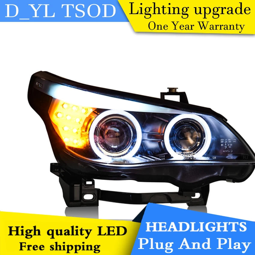 Car Styling Headlights for E60 520 525 2003 2008 LED Headlight for E60 Head Lamp LED Daytime