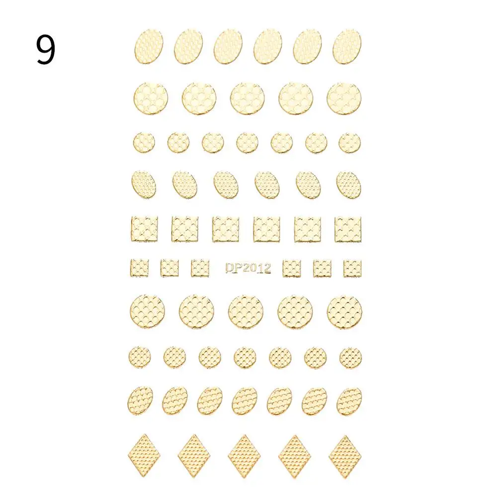 Переводные наклейки для ногтей с водой красивые 3D золотые буквы звезды геометрические маникюрные инструменты для обертывания ногтей Переводные картинки - Цвет: Size B 9