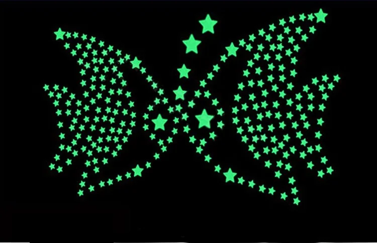 100 шт 3D светящиеся наклейки светящиеся звезды Детская Спальня Красивая флуоресцентная светящаяся в темноте игрушка фестиваль детская комната
