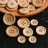 Hot 50 Pcs/Set Mixed Wooden Buttons Natural Color Round 4-Holes Sewing Scrapbooking DIY Buttons Sewing Accessories ► Photo 2/6
