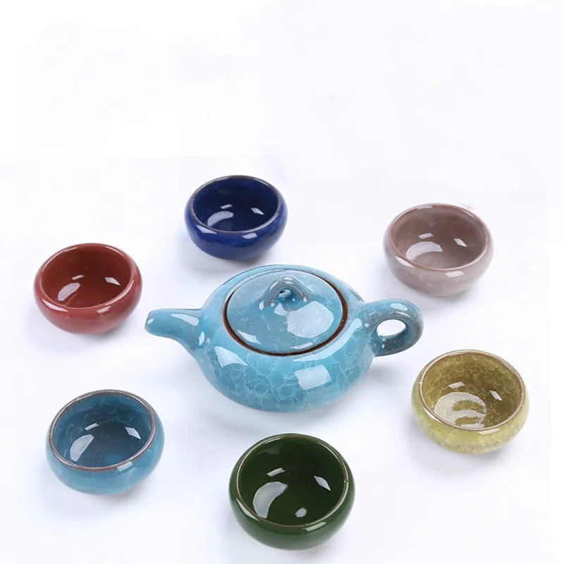 

Chinese Kung Fu Tea Set Ceramic Teapot Kettles Drinkware Tea Cup Teaware Set Teaset with Different Color