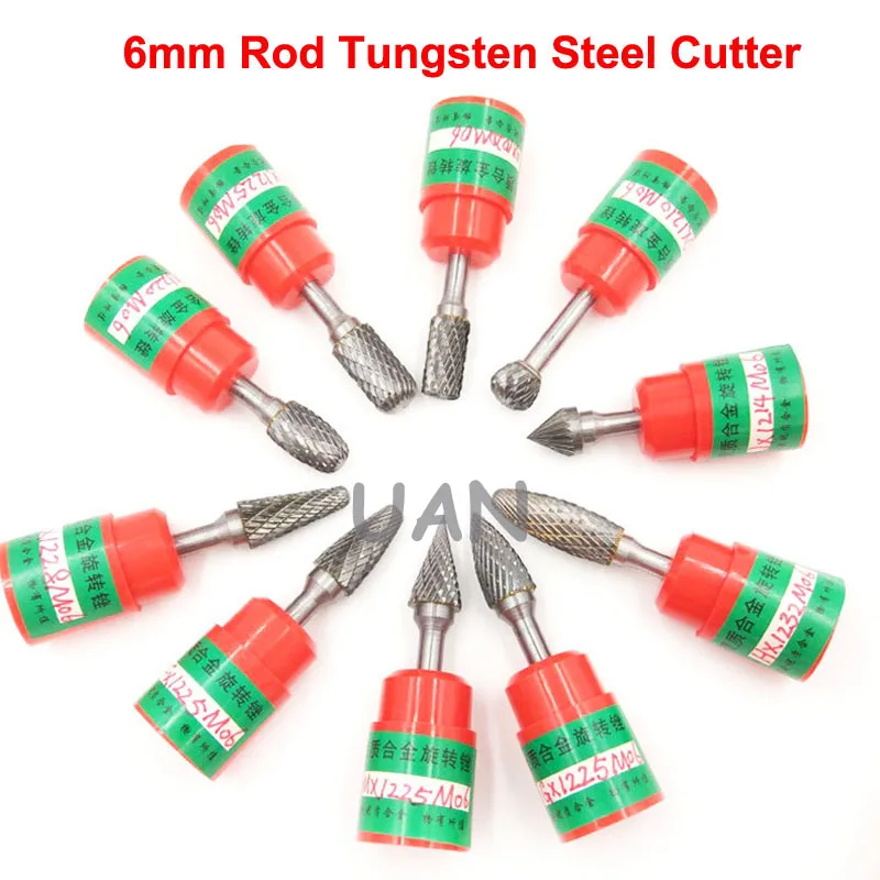 6MM Tungsten Steel Cutter Woodworking Milling Cutter 6 Shank Tungsten