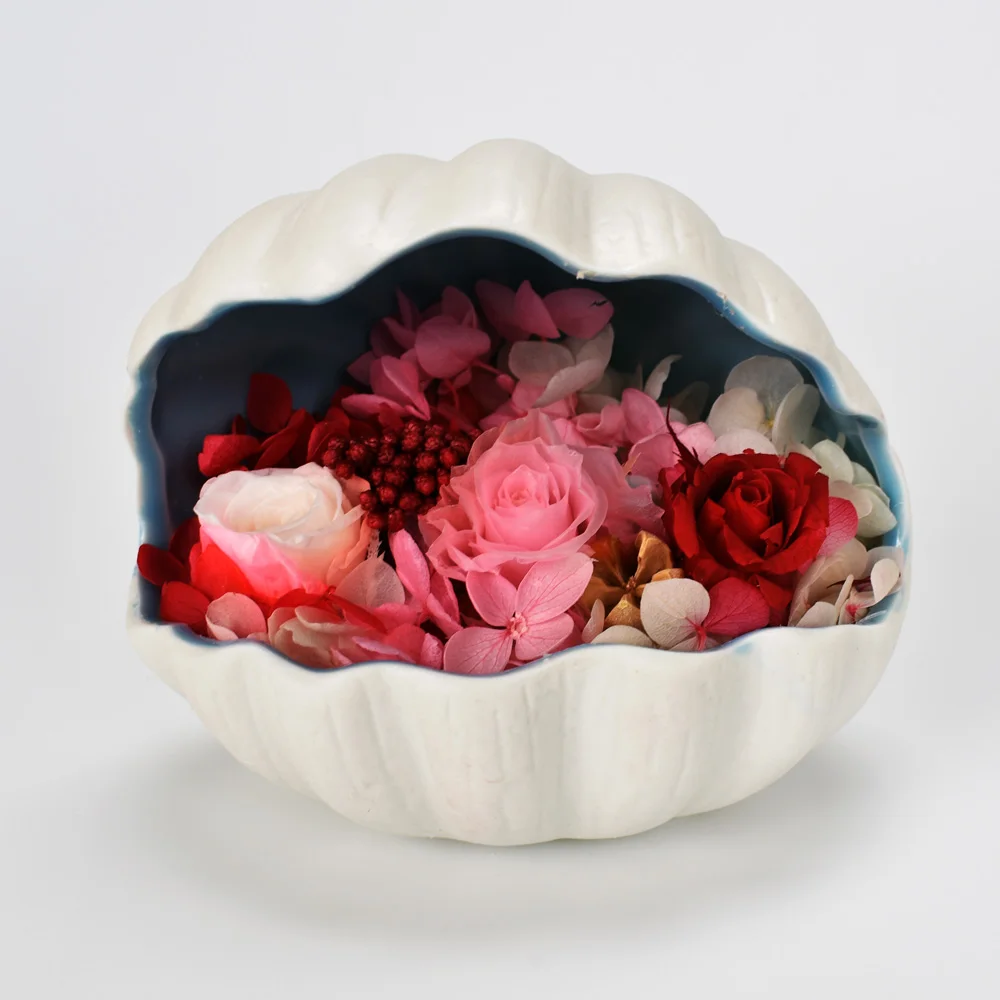

Immortal flower In Ceramic Shell DIY Handmade Rose Decoration For Birthday Gift