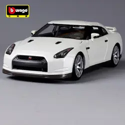 Bburago 1:18 сплав спортивный автомобиль литой модельный автомобиль для Nissan Gtr с рулевым колесом управления передним рулем с оригинальной