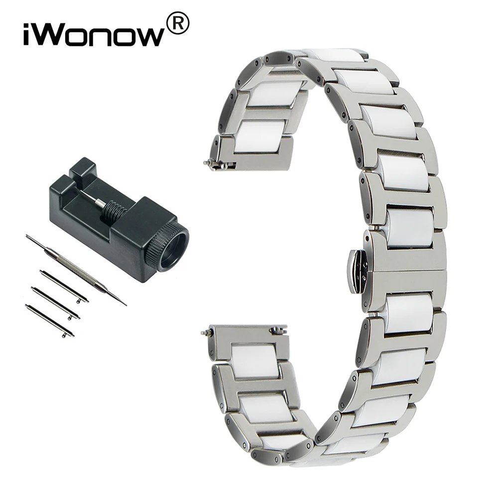 20mm 22mm Ceramic & Stainless Steel Watch Band for Luminox Men Women