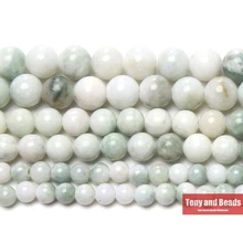 Новое поступление белый и зеленый нефритовый драгоценный камень бусины 1" нить 6 8 10 мм выбрать размер для изготовления ювелирных изделий