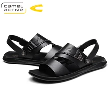 Camel Active Для мужчин s; обувь из яловой кожи; мужские сандалии из кожи летние шлепки Мужская обувь для пляжа с воздушной подушкой; сандалии-гладиаторы с ремешками и пряжками, на нескользящей подошве с Для мужчин