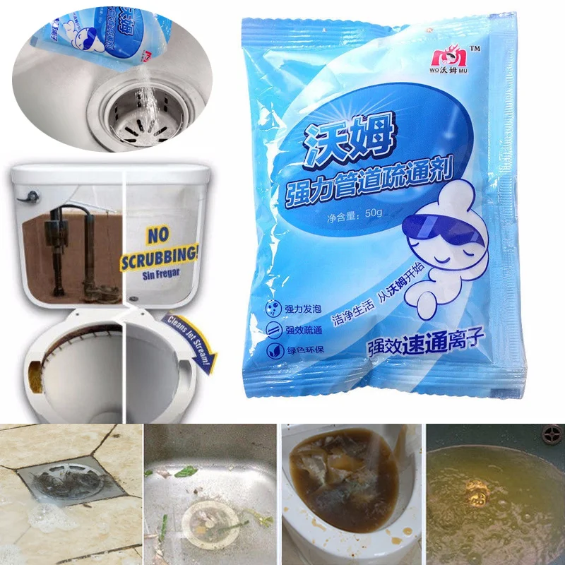 

1pc Pipe Dredging Agent Sewer Clogging Buffering Tool Clogging-proof Powder for Kitchen Bathroom Sewerage Premium Deodorant