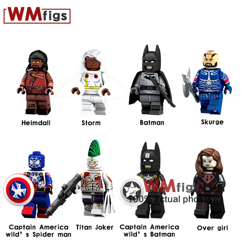 80 шт./лот Rocky Namor Mckenzie Капитан Америка дикий Бэтмен Человек-паук Джокер мощность девушка супер герои строительные блоки детские игрушки