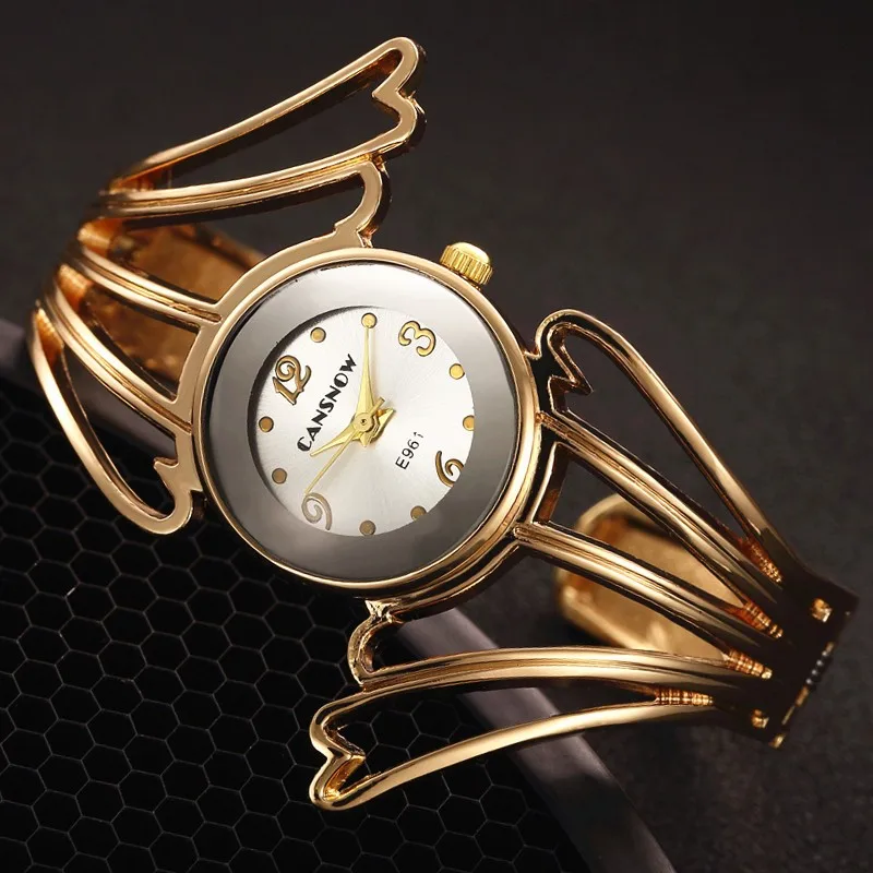Модные роскошные женские часы с браслетом, полностью Стальные кварцевые часы, женские наручные часы с манжетами, женские часы