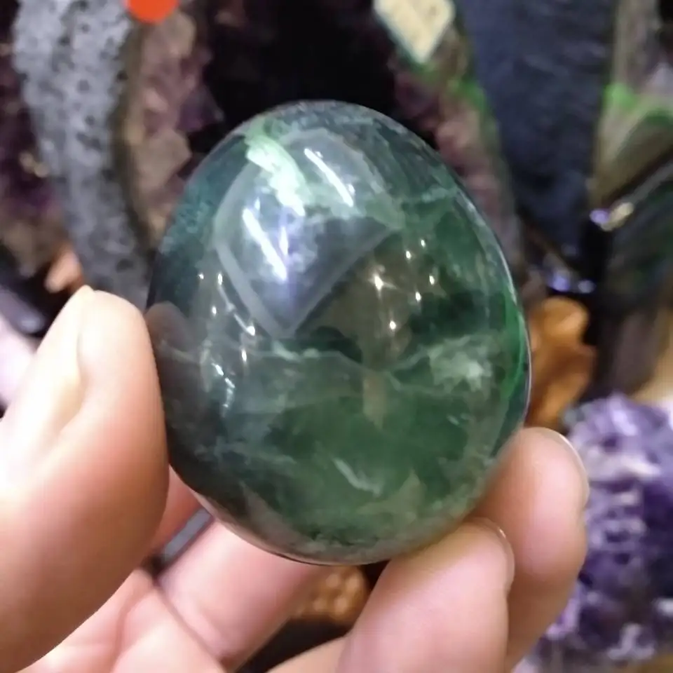 Флюоритовая, Хрустальная яйцо минеральный камень драгоценный камень Китай 45 мм