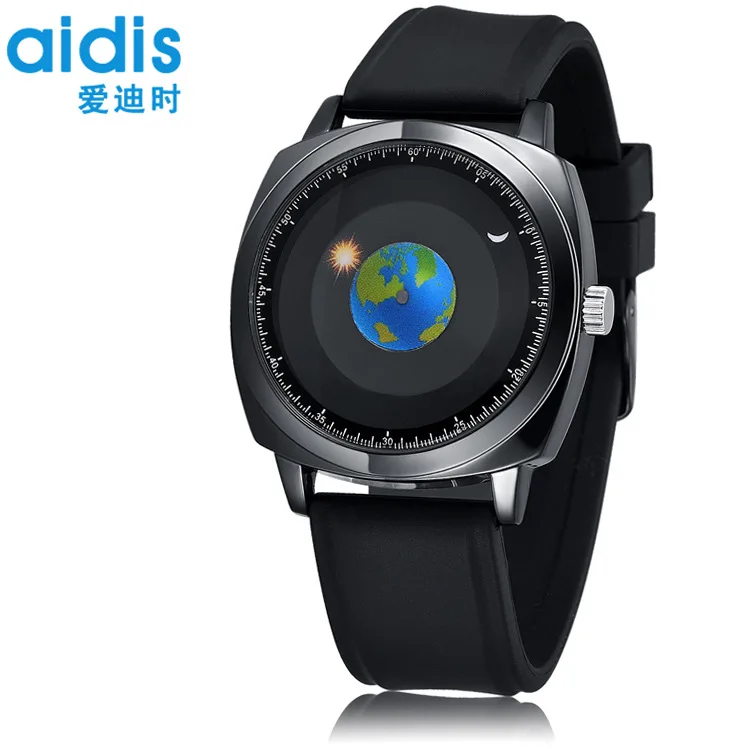 Aidis бренд Cross-border источник модные креативные часы «звездное небо» ремень мужские часы взрыв - Цвет: Silica gel black