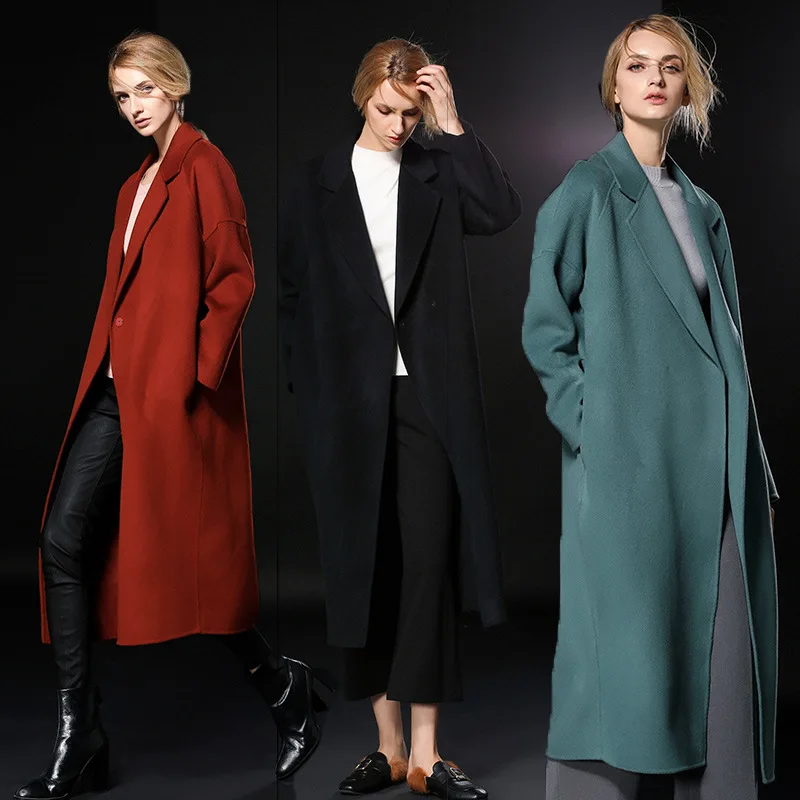 black Tempérament Taille Vêtements Chaud Épaississent Laine Femmes De Automne Manteau 2018 Red Hiver green Grande Cz320 Cachemire D'hiver Mode Lâche U7vqI