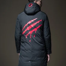 Пуховик, настоящий пинли, осень, новинка, мужская, средней длины, мужская, Т-образный принт, кепка, пальто, белая утка,, без моды, поп, B183608436