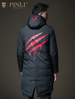 

2019 Down Jacket Real Pinli Fall New Men's Mid-long Garment Printed Cap Coat White Duck Top Sale No Fashion Pop B183608436