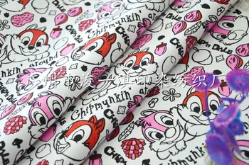 

Tamias Cartoon Chip 'n' Dale Cotton Canvas fabric printed cartoon image DIY handmade kids patchwork Shoe school bag 90*145cm
