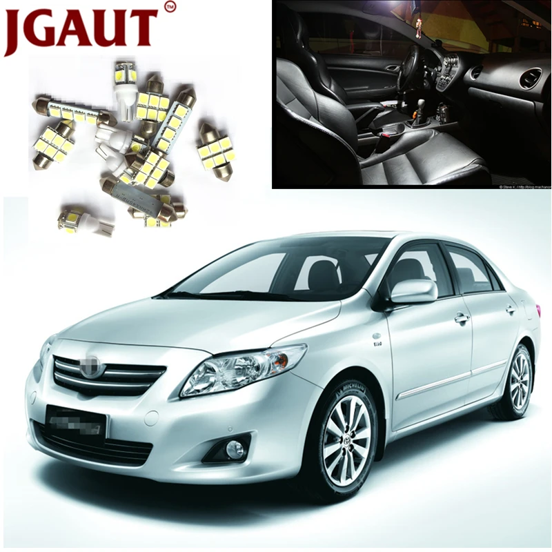 Us 9 54 40 Off Jgaut For Toyota Corolla 2000 2012 White Red Blue Led Lights Bulb Interior Package Kit Map Dome License Plate Trunk Cargo Light In