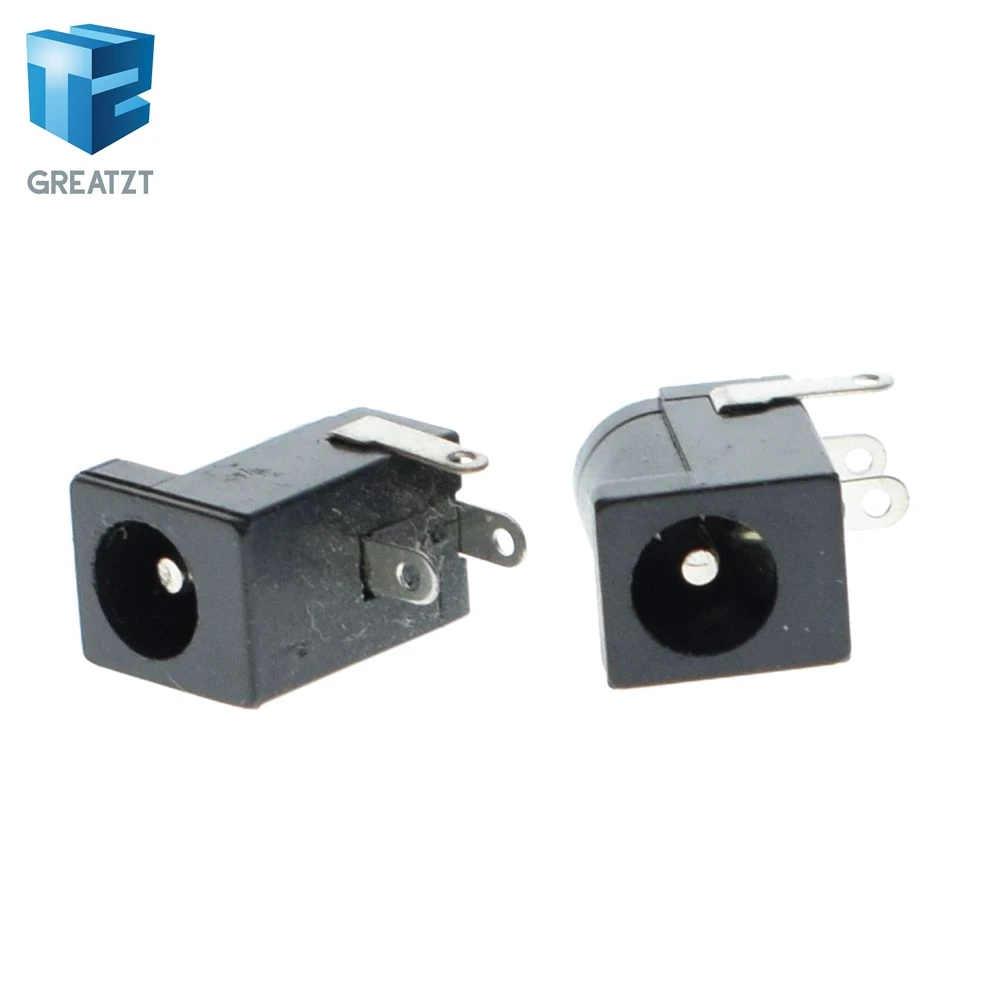 

GREATZT 10Pcs DC-005 Black DC Power Jack Socket Connector DC005 5.5*2.1mm 2.1 socket Round the needle