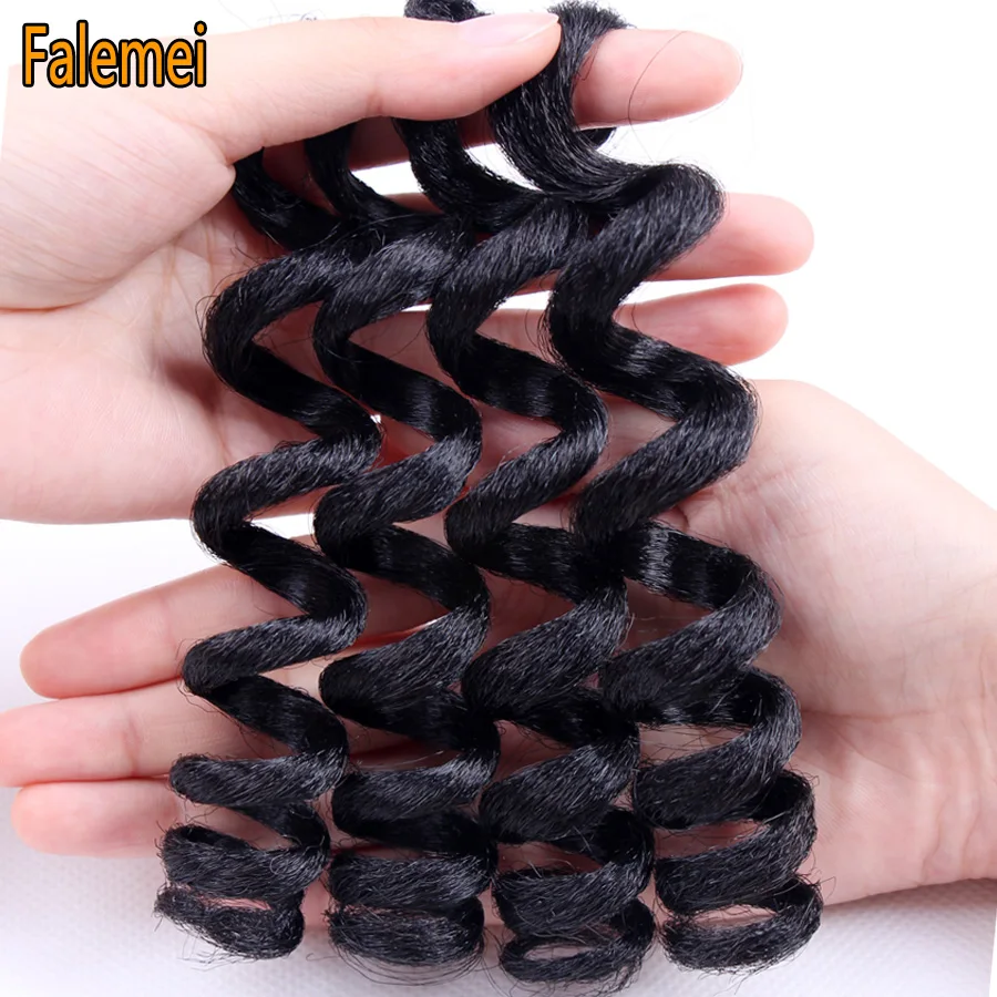 FALEMEI 6 дюймовые вязаные крючком косы короткие вьющиеся волосы 70 г 20