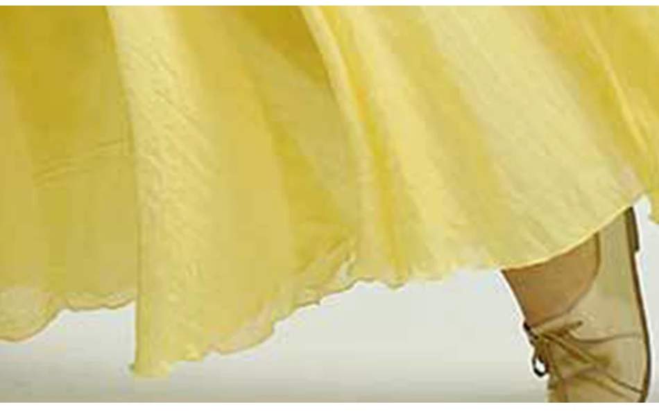 Хлопковая льняная юбка макси женские весенние летние резинка на талии винтажные однотонные гофрированные длинные юбки Mori Girl Пляжная Юбка
