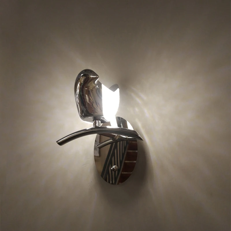

Wall Light Silver Bird Design Plating Iron Mosaic Acrylic Cover LED Sconce Light Hallway Bar Coffee Shop Indoor lighting