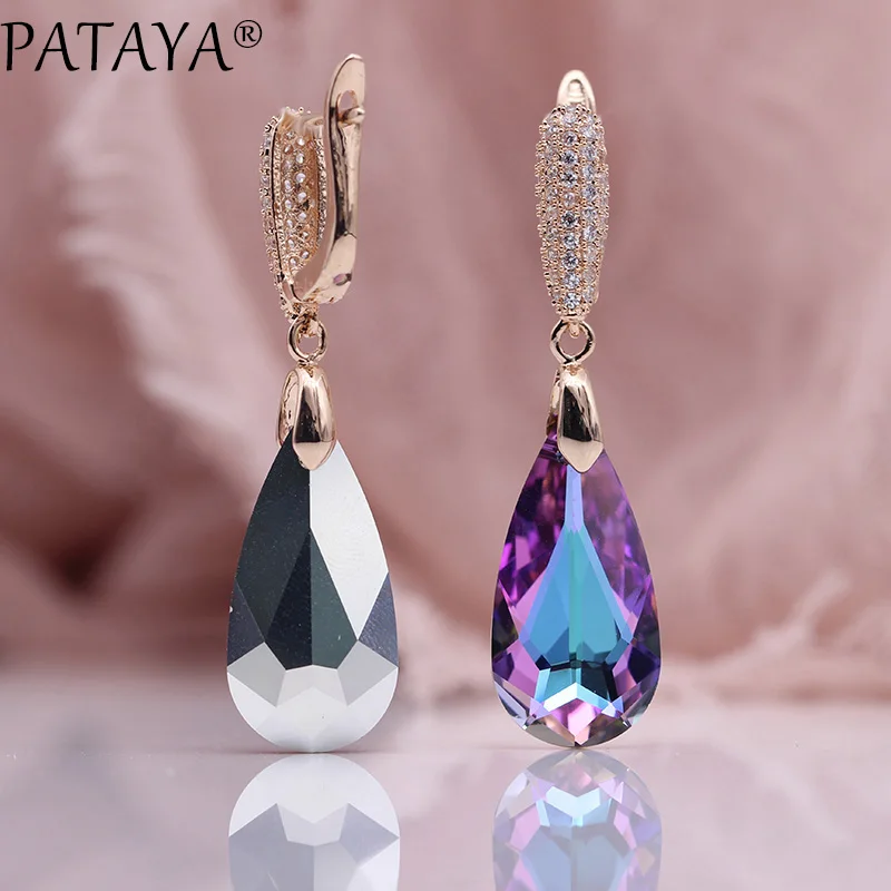Длинные серьги PATAYA с градиентом AB женские роскошные украшения каплями воды 585