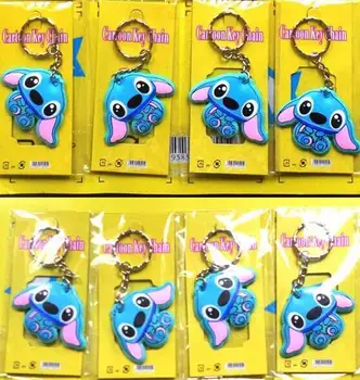 

New 50 Sheets 600Pcs Cartoon Stitch Key Ring Cartoon Foam Padded Keychains Dolls Bag Pendant For Best Gift Free Shipping SD-1