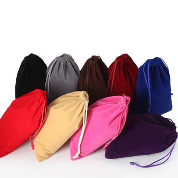

60PCS / LOT Reusable Drawstring Velvet Bags Portable Multifunctional Pouch Bags Drawstring Pouch Travel Pouch Wholesale
