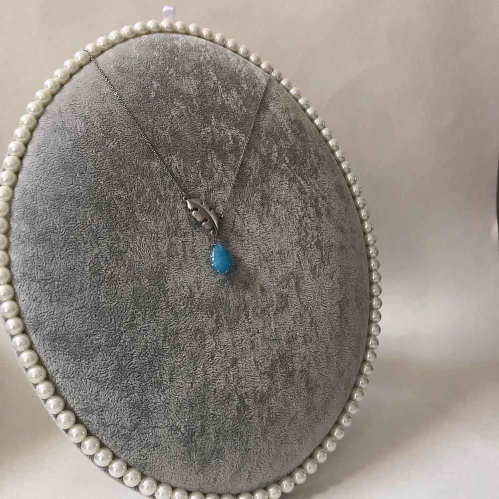 

Fashion Blue Natural Stone Energy Jewelry Pendant Necklace For Women