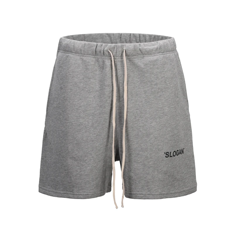 

Summer Text Print Drawstring Cotton Short Drop-crotch Short Men Women Hiphop Streetwear