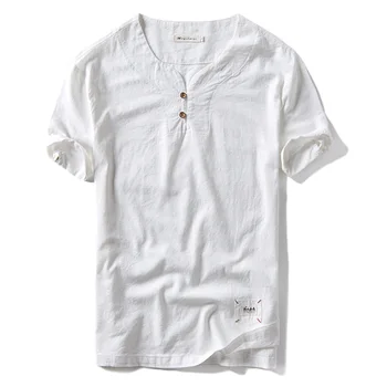 

2017 Summer new cotton and linen shirt men Chinese trend casual straight flax shirts men short sleeve fashion men shirt M-4XL