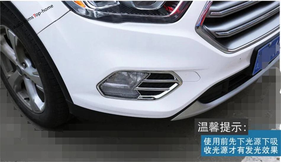 

2 Pcs / Set For Ford Kuga / Escape 2017 ABS Front Fog Light Lamp Molding Cover Trim
