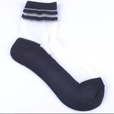 MEILEIYA 10 Pairs=20 Pieces New Summer Glass Silk Socks Ladies Fashion Crystal Rayon Socks High Quality Ladies Breathable Socks - Цвет: black