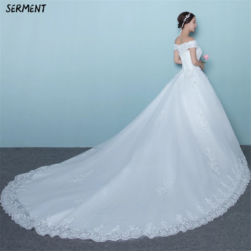 

Wedding Dress 2019 One-shoulder Main Wedding Dress New Spring Europe and The United States Trailing Red Bride Wedding Dress