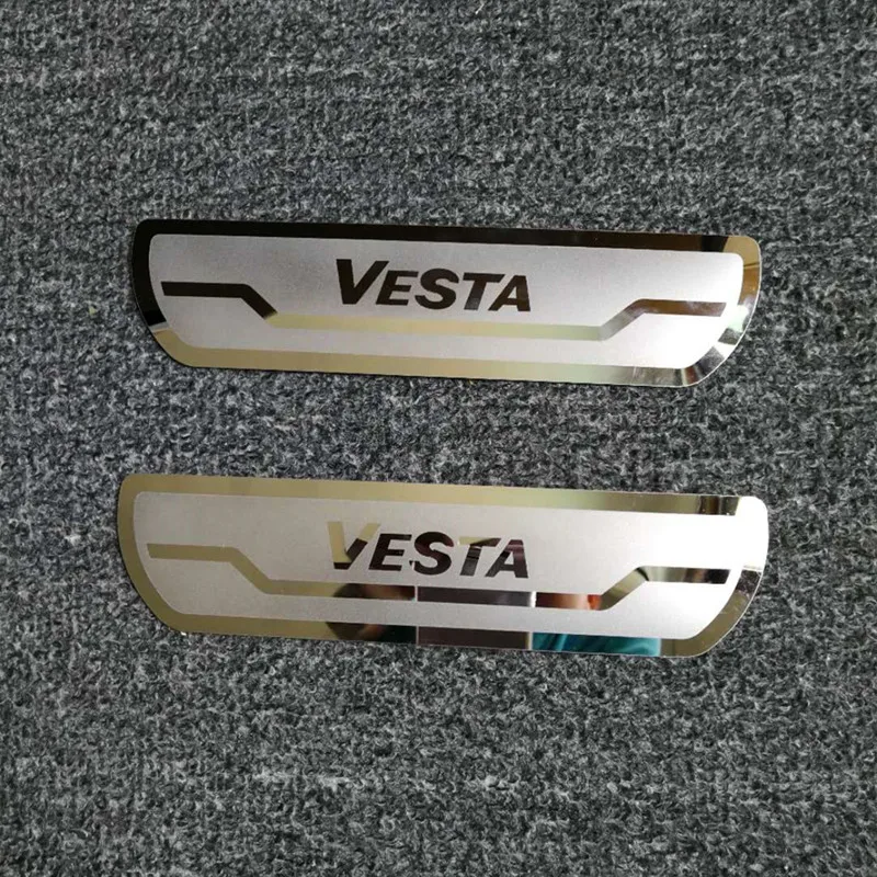 Car Door Sill Trim Covers for Vesta Cross Concept 2015-2017 Stainless Steel Door Sills Scuff Plate for Vesta 2015