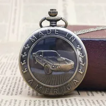 Высококачественный винтажный античный американский флаг циферблат кварцевый Карманный кармашек для часов цепочка унисекс подарок для мужчин и женщин CF1061